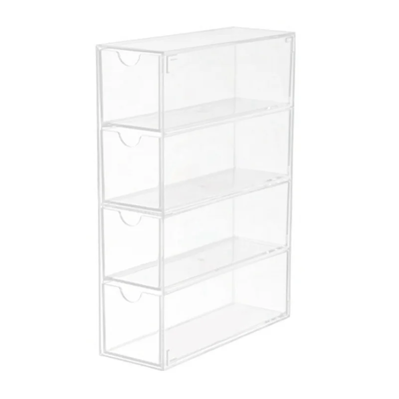

ABWP-Glasses Storage Box Acrylic Eyeglass Case Clear Eyeglass Holder 4 Layers Large Glasses Organizer Box Durable