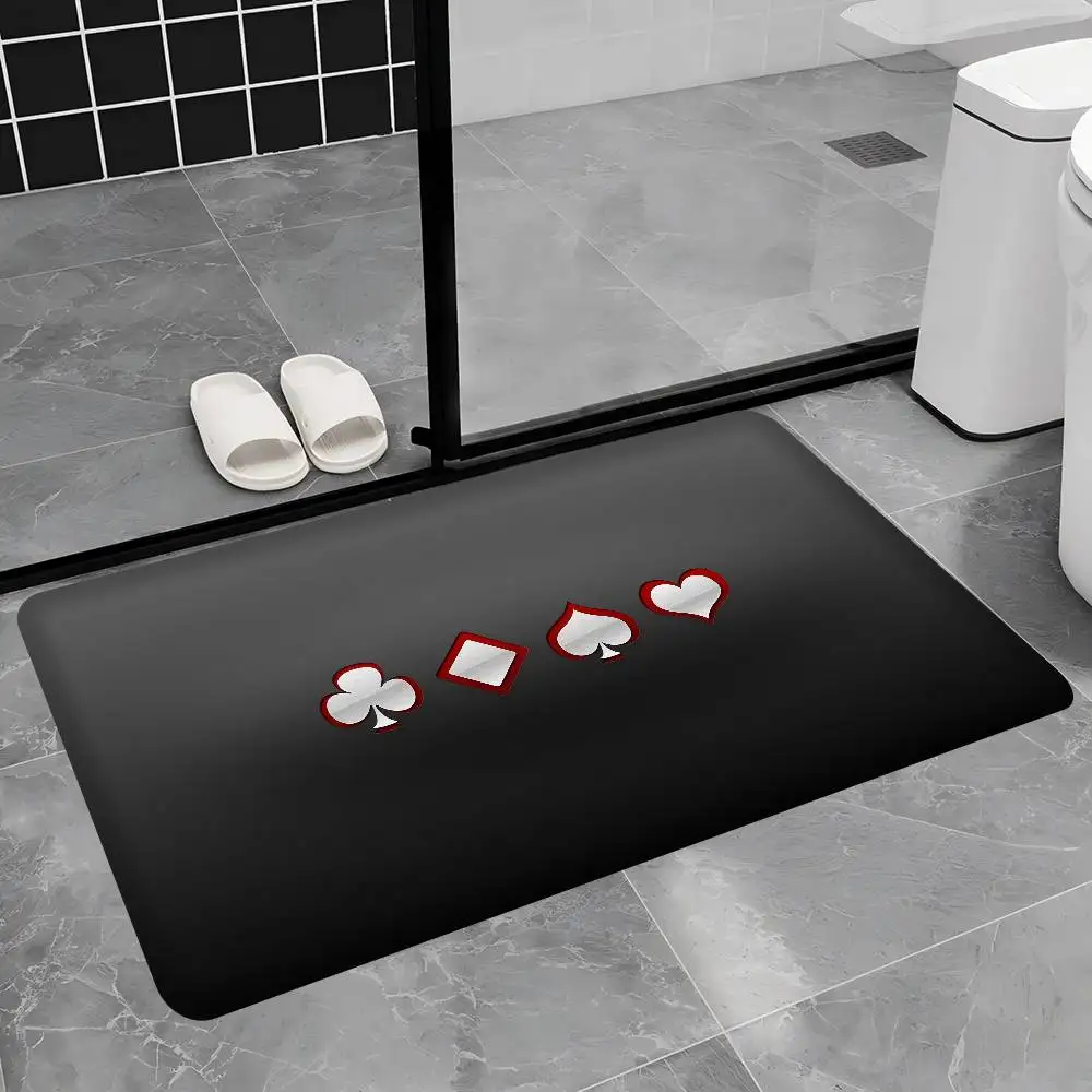 A-Ace O-of S-Spade Entrance Door Mat Washable Non-Slip Living Room Sofa Chairs Area Mat Kitchen Welcome Doormat