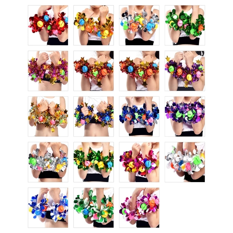 634C Sequins Wrist Cuffs Bracelet Dance Performances Wrist Jewelry Glitter Wrist Cuffs Headdress Hand Decorations Party Favor