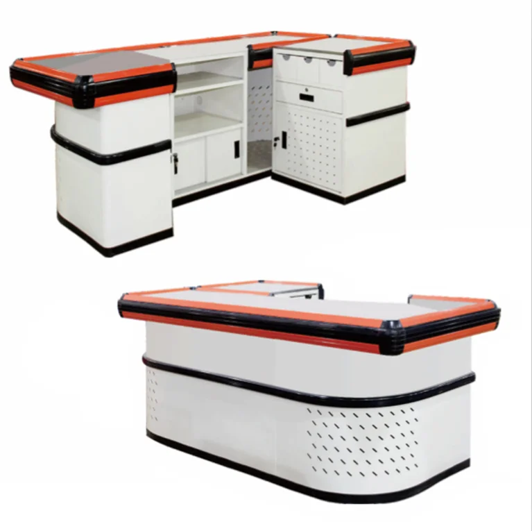 

Supermarket Shopping Mall Steel Cashier Money Cash Desk Checkout Counter