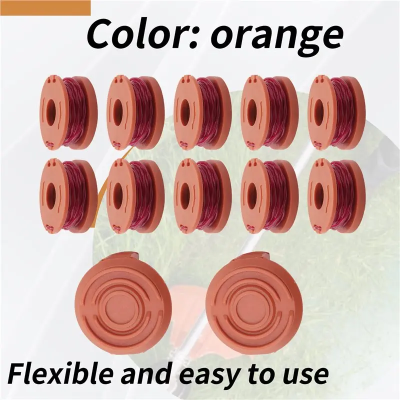 AEE8-Trimmer Spool Line For Worx,12 Pack WA0010 Edger Spools Replacement For Worx, Trimmer Line Refills 0.065 Inch For Worx