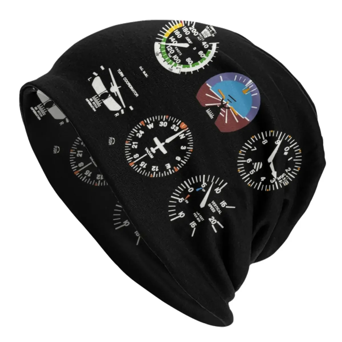 Cockpit Six Dials Flight Simulator Pilot Skullies Beanies Caps Unisex Winter Knitting Hat Aircraft Bonnet Hats Outdoor Ski Cap