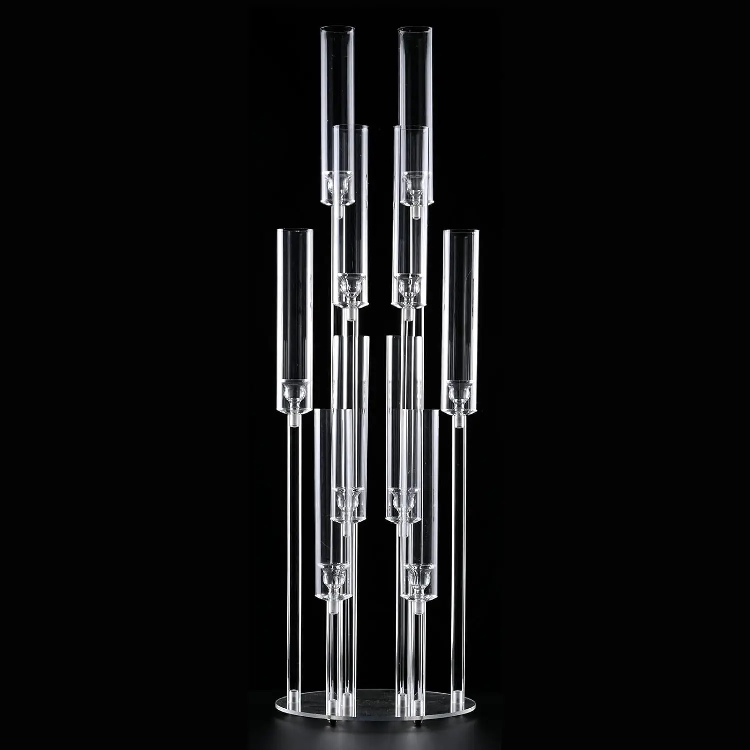 

10 рычагов акриловые канделябры, центральные детали 37,7 дюйма для свадебного пола, прозрачный подсвечник для дня рождения, подходит для светодиодной свечи 0,82 дюйма