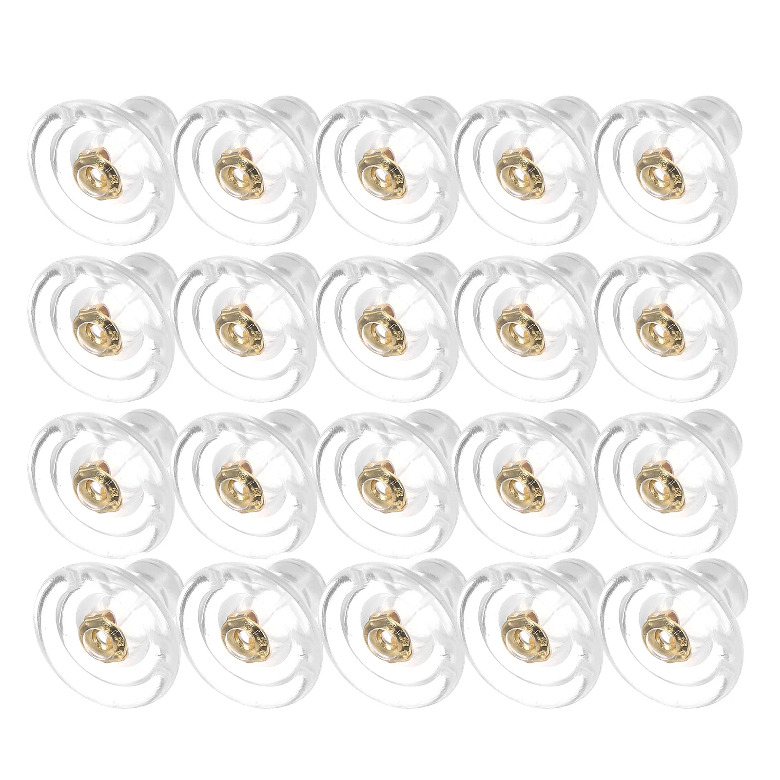 

25pcs Fly Disc Plugs Clear Silicone Locking Earring Backs Stopper Soft Retainers Heavy Earring Support Jewelry Accessories