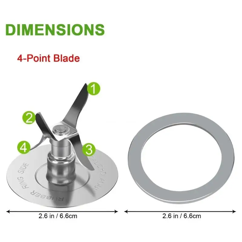 Lama del frullatore Lama ricambio per miscelatore in acciaio inossidabile con guarnizione base del barattolo Accessori per