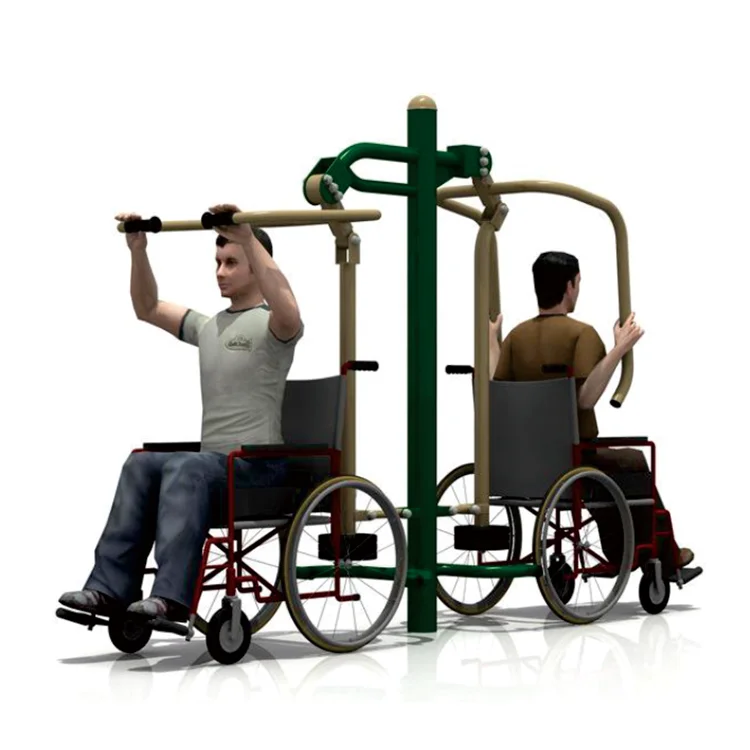 Parallel walking trainer for the disabled, outdoor fitness equipment for the disabled made of steel for community parks