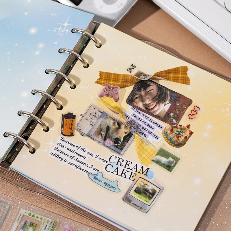 Ins สไตล์น่ารัก Y2K Glitter ตกแต่งเทปกาว Planner คู่มือ DIY Scrapbooking Journal Collage วัสดุสติกเกอร์