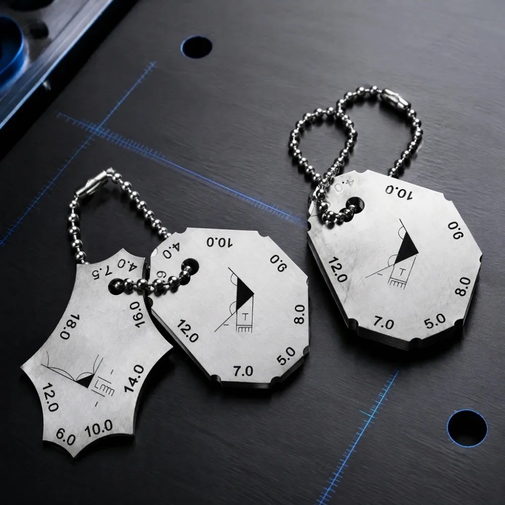 2pcs Steel Material Pocket Welding Gauge Stainless Steel Leg Length Measuring Fillet Weld Gauge Depth Measuring