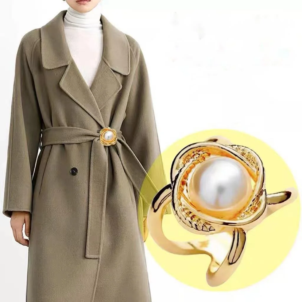 Coat Belt Buckles Windbreaker Fixed Button Scarf Buckle Silk Scarf Button Ring Multi-functional Corner Knots Buckle Brooch