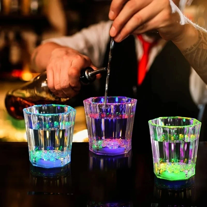 6-48Pcs LED Glowing Glasses Cup Light Up Shot Cup LED Flash Drinking Glasses Light Up Shot Glasses For Party Glow In The Dark