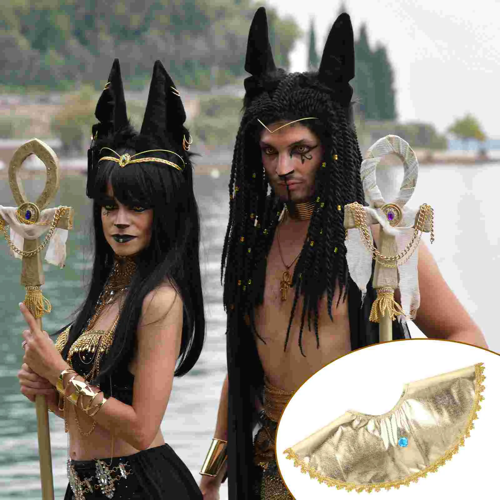 Accessoires de costume de cosplay de pharaon, décor d'Halloween, robe de soirée roi, ceinture de pharaon, taille réglable, accessoires éma ens Miss, 1PC