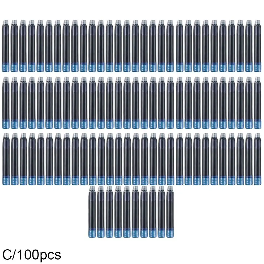 Cartuchos de tinta para pluma estilográfica, 50/100 Uds., negro, azul, rojo, 3,4 colores, recarga escolar de tinta, diámetro mm, papelería, cartuchos de oficina L8R7