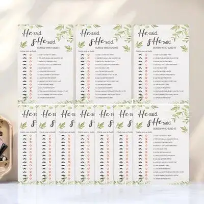 

10 Pcs Wedding Game Card Party Favors Supplies European and American Bachelorette Bridesmaid Props Paper Bridal Shower Dating