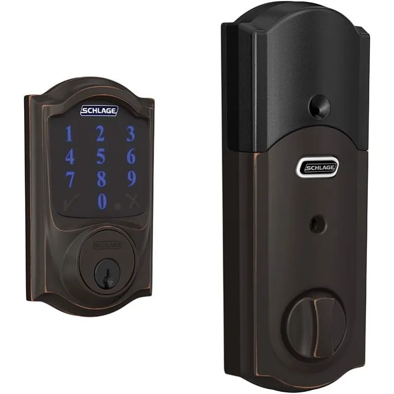 

BE469ZP CAM 716 Connect Smart Deadbolt With Alarm Inbuilt Camelot Trim In Aged Bronze.