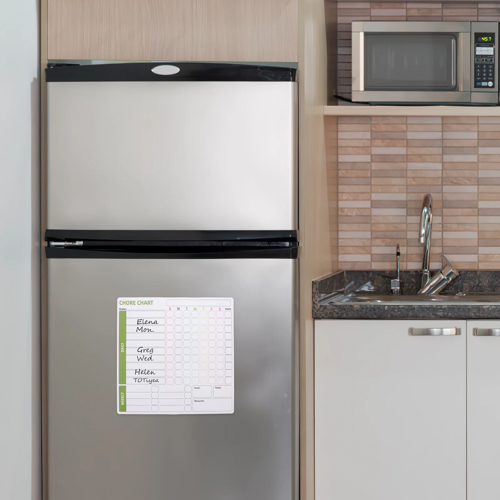 

3 Pcs Magnetic Fridge Calendar Erasable Check-in Refrigerator Stickers Award Table Magnets