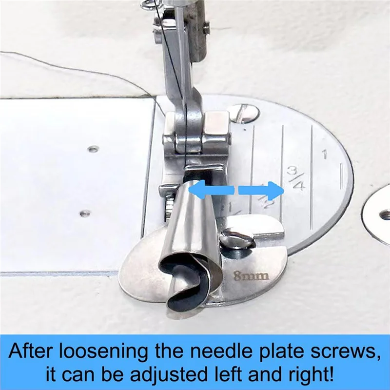 أدوات الخياطة M11K-مجموعة أقدام الضغط العالمية المكونة من 6 قطع لأنابيب هيمينغ 3-8 مم مع بكرات حافة حلزونية #2
