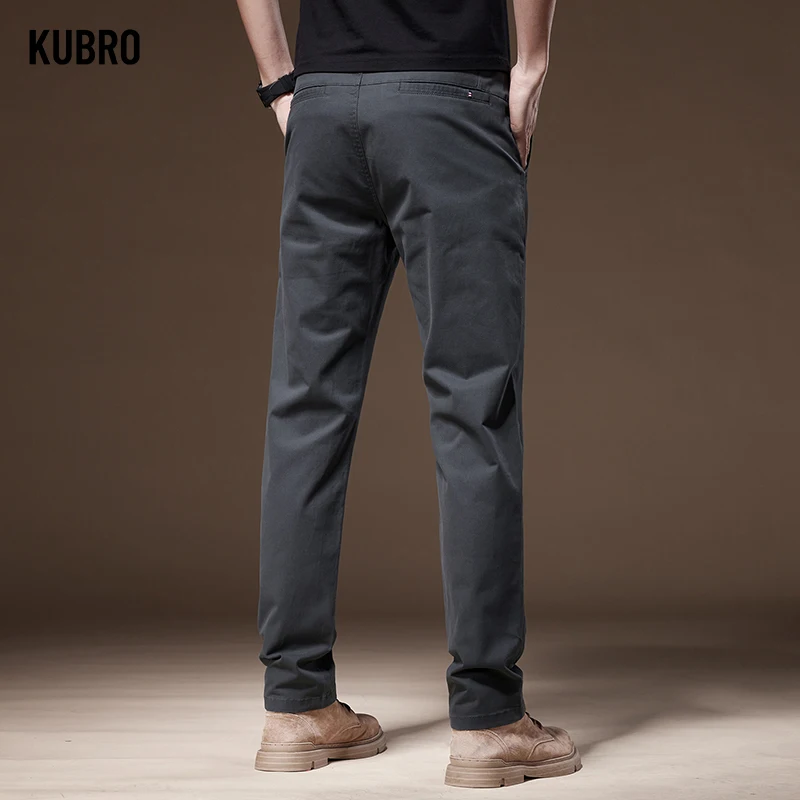 KUBRO Business Casual Trousers Men\'s 2024 Autumn New Men\'s Clothes Work Pants Male Formal Dress Straight Pants Black Gray Khaki