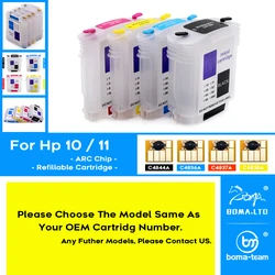 4 Color/Set Empty Refill Ink Cartridge For HP10 11 With ARC Chip For HP Designjet 100Plus 110Plus 70 10ps 20ps 50ps Printer