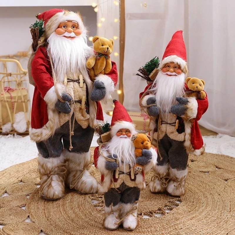 New Large Santa Claus Doll Decoration with Multiple Styles, Christmas Scene Decoration, Hotel Window Display, Birthday Gifts