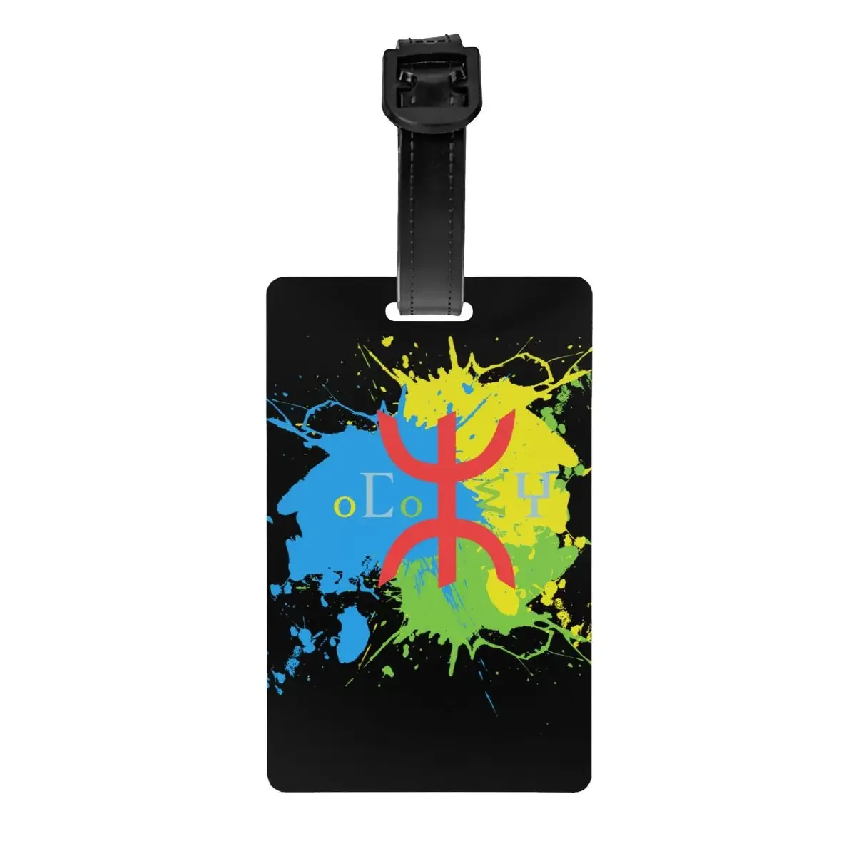 

Amazigh Flag Splash Art Design Luggage Tags Custom Berber Proud Tifinagh Baggage Tags Privacy Cover ID Label