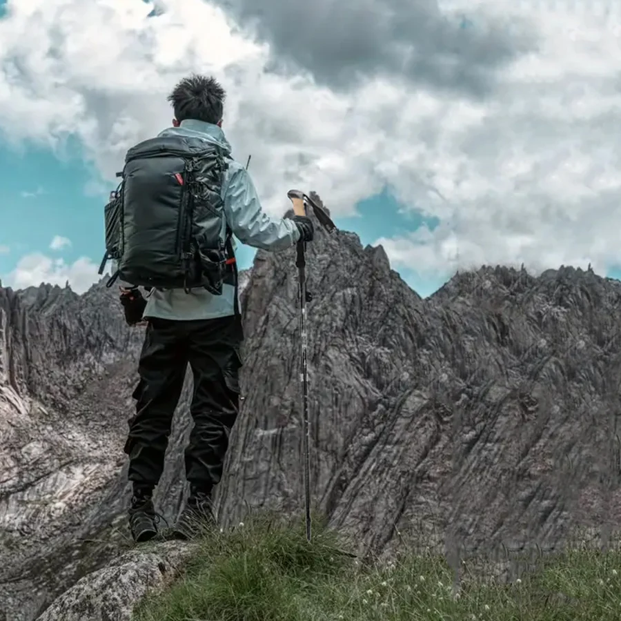 Bastón de trekking telescópico multifuncional de aluminio: duradero para senderismo, senderismo, acampada, pesca y actividades al aire libre