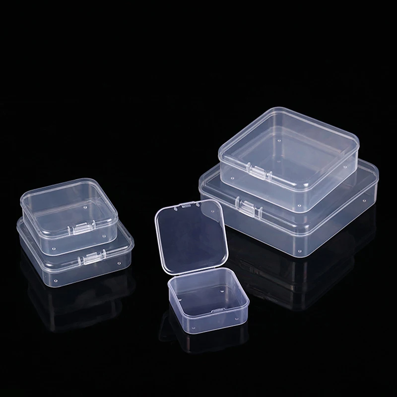 Practical Transparent Plastic Storage Box Photocards Small Card Storage Box Desk Organizer Box Classification Box Stationery