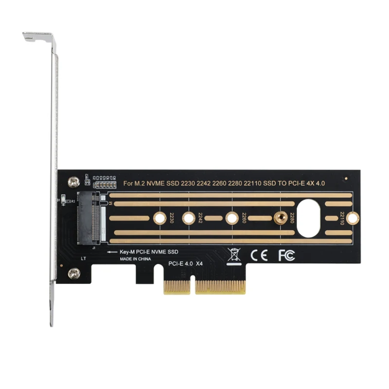 NVME-adaptador PCIE M.2, tarjeta de expansión de 64Gbps, PCIe4.0, X4, Gen4, m-key para 2230, 2242, 2260, 2280, 22110 M.2 SSD, M.2, NVME a PCIE