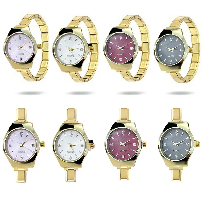 Minimal Italy Style Round Module Quartz Watch DIY Custom Stainless Steel Gold Bracelet Ins Fashion Daily Wrist Watch