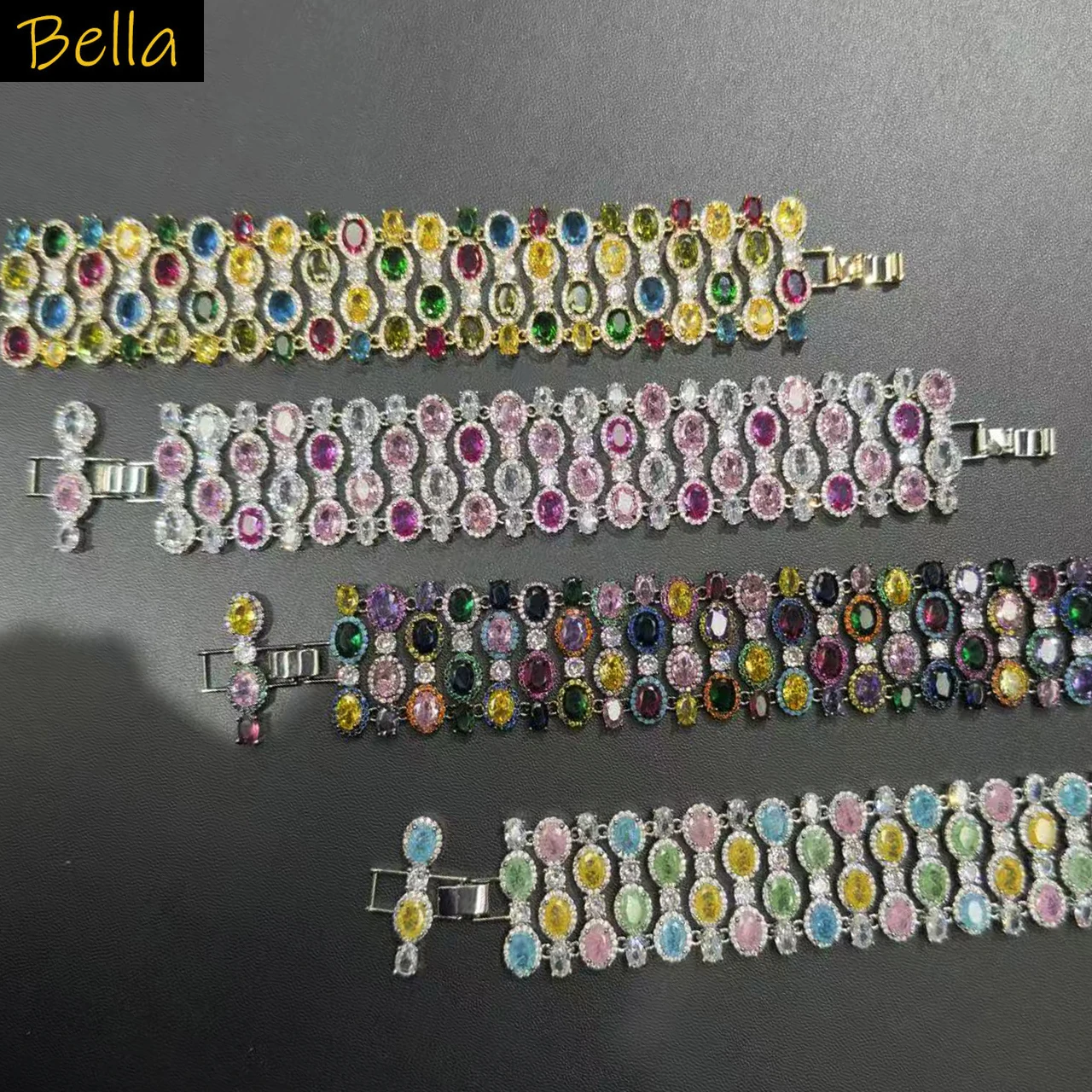 cubic zirconia gorgeous bracelet for women shiny jewelry wedding party gala event multicolor zircons bracelet female gift