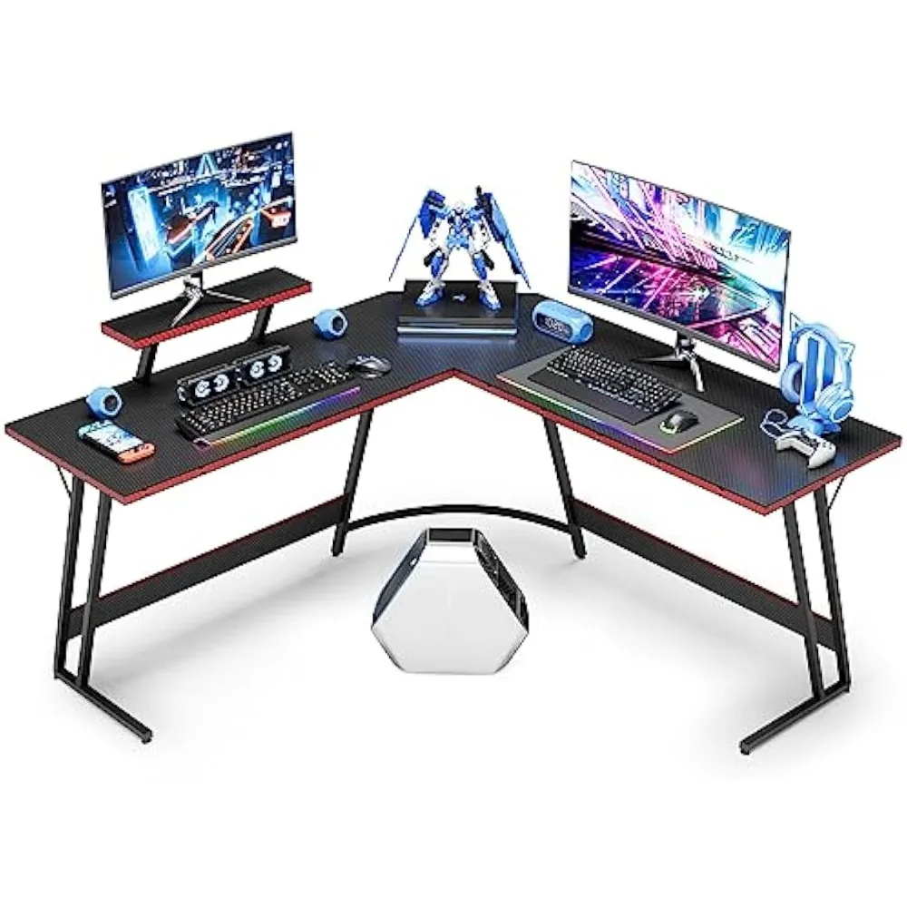 

L Shaped Gaming Desk,51 Inch Pc Corner Table, Computer Corner Desk with Monitor Stand for Home Office Sturdy Writing Workstation
