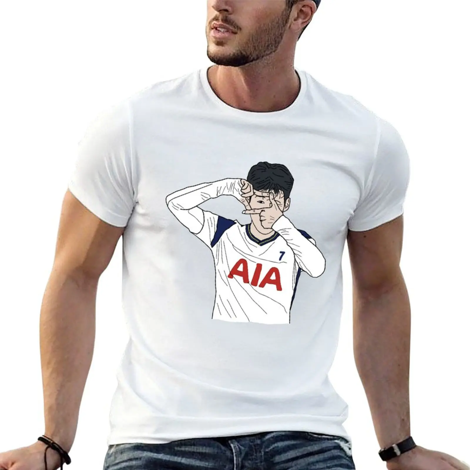 

man soft Print for Photographic man Son t cotton black T-Shirt for shirts Heung-Min t-shirt plain package cotton