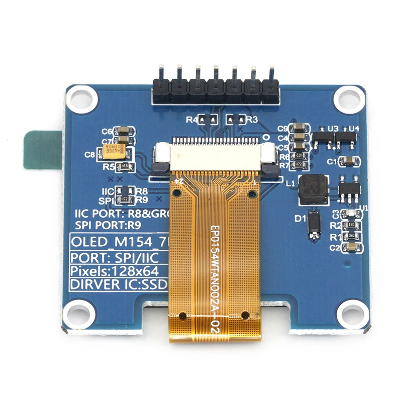 1~20Pcs 1.54-Inch OLED Display LCD Module 4-Pin/7-Pin 128 * 64 SPI/IIC Interface SSD1309 Driver White/Blue/Yellow