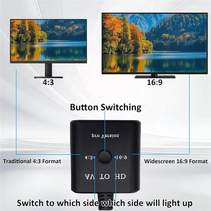 2026 New AV To HDTV Converter 1080P RCA CVBS Video Audio Adapter 16:9/4:3 Conversion With HDMI-Compatible Cable