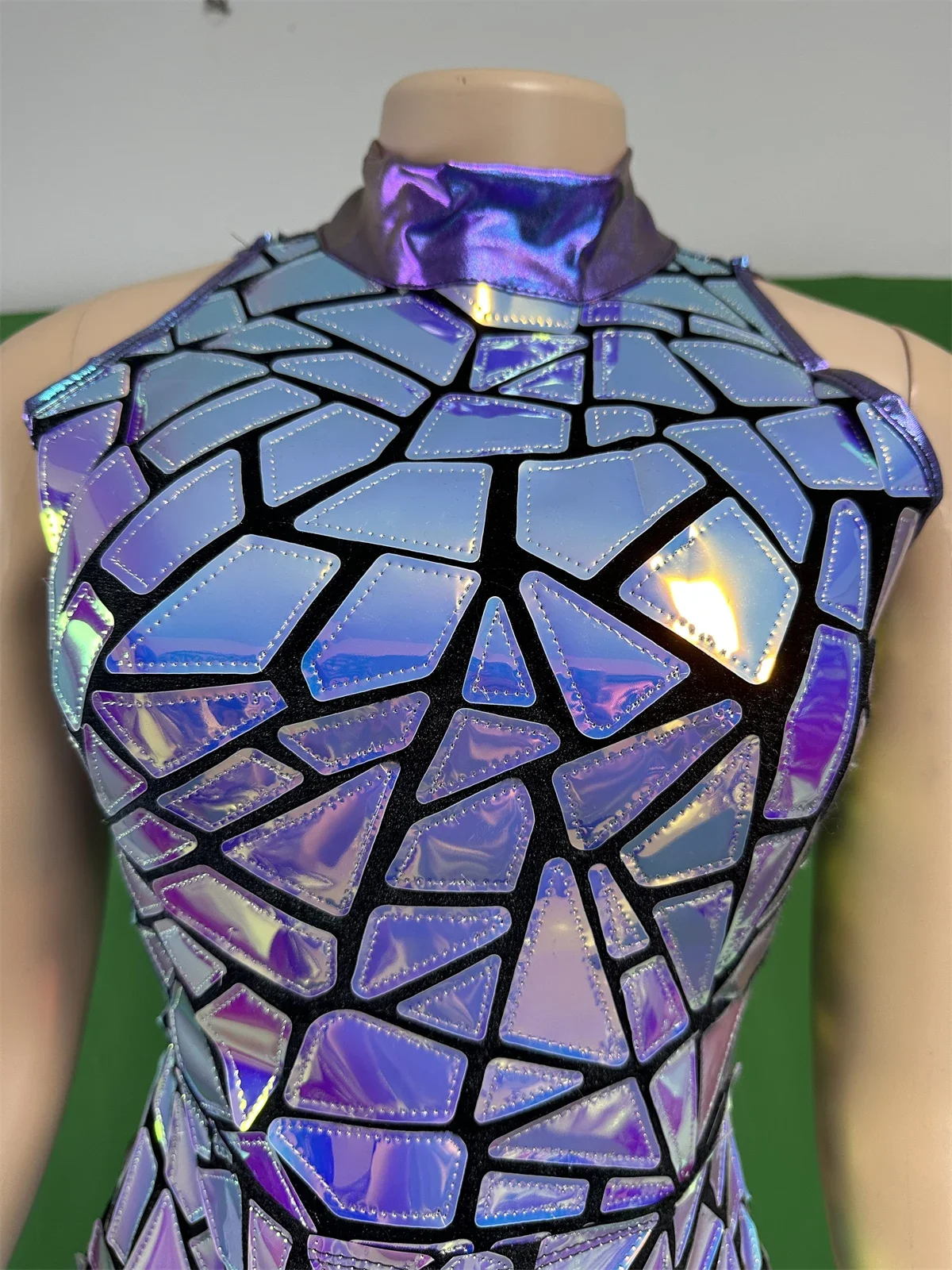 Robe ample à paillettes Laser pour femmes, sans manches, boîte de nuit, paillettes, charmant, accessoires de séance Photo, salle de bal, spectacle Las Vegas habillé