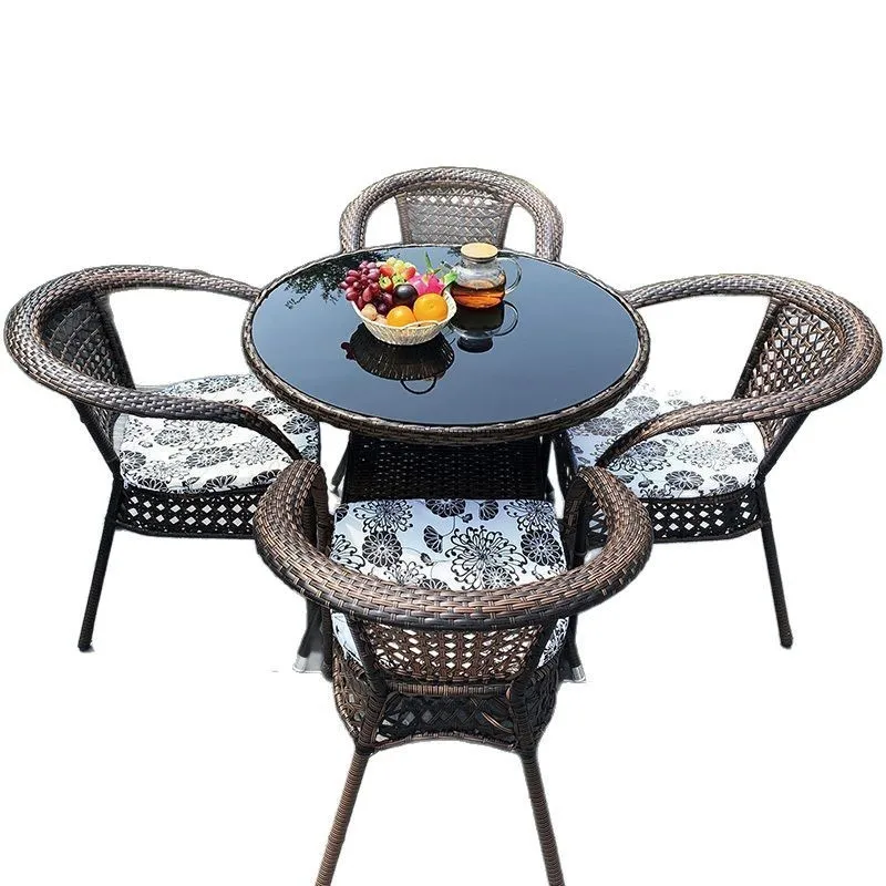 

Outdoor balcony leisure table and chair courtyard rattan chair three-piece outdoor terrace rattan chair small coffee table