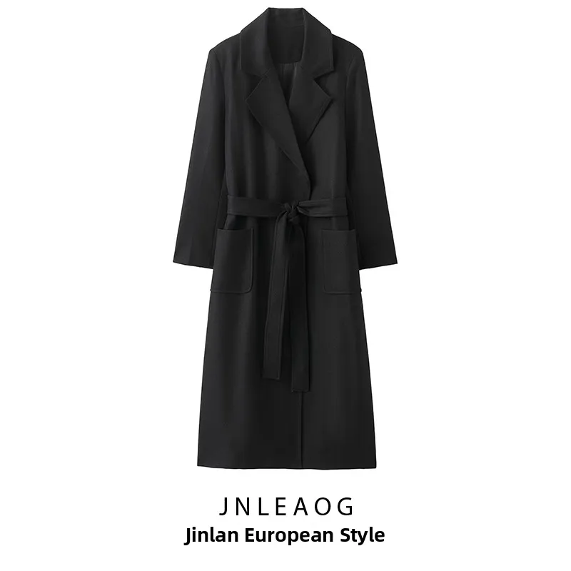 

JNLEAOG, осеннее новое модное женское пальто из смешанного волокна, универсальная длинная верхняя одежда из полиэстера све