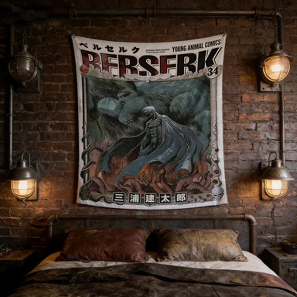 Berserk Anime Wall Tapestry Guts Griffith Dark Fantasy Art Decor for Bedroom Living Room Home Wall Hanging