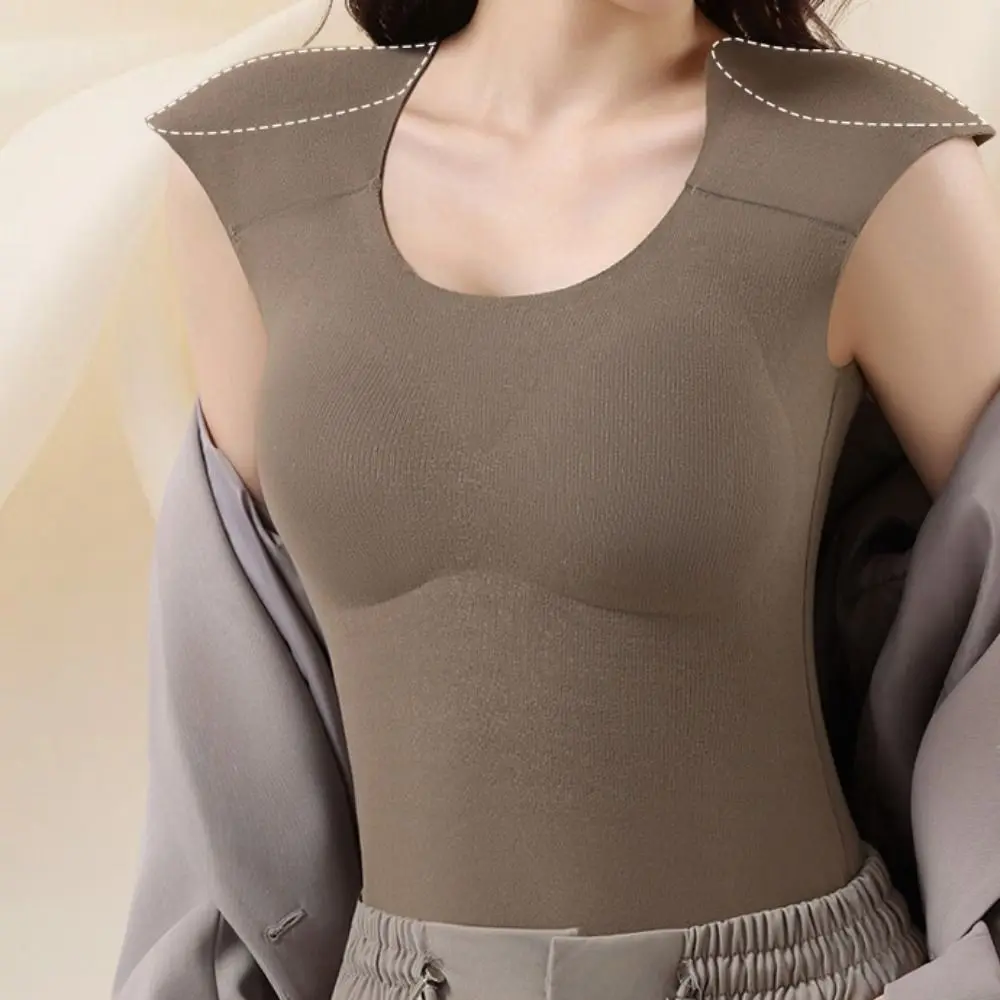 

U-neck Right-angle Shoulder Vest Invisible Seamless Shoulder Pad Warm Vest Sleeveless Winter Autumn Thermal Underwear