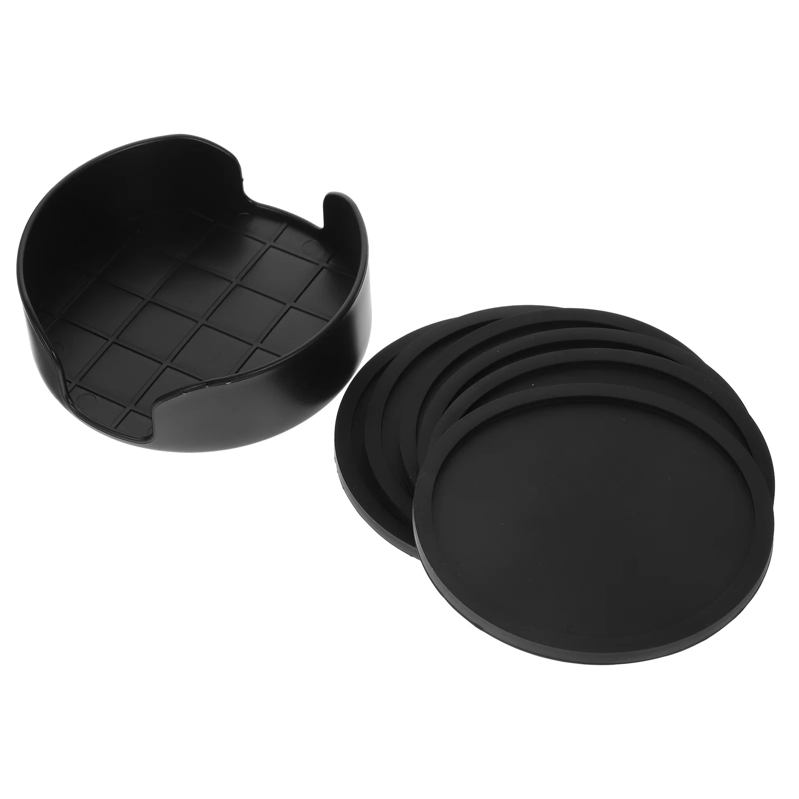 

1 set 1 Set Round Cup Coasters Silicone Drink Protectors For Home Kitchen Hotel Tableware Tea Mug Water Cup Mat Pad Holder