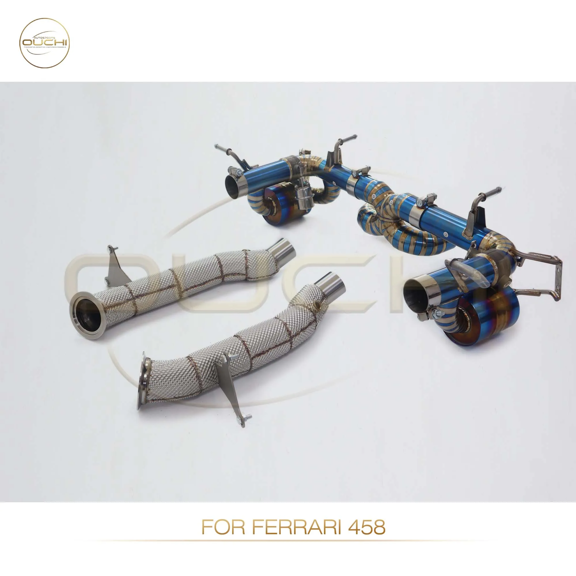 OUCHI Titanium Exhaust System Performance Catback Full exhaust for Ferrari 458 4.5L With Valves