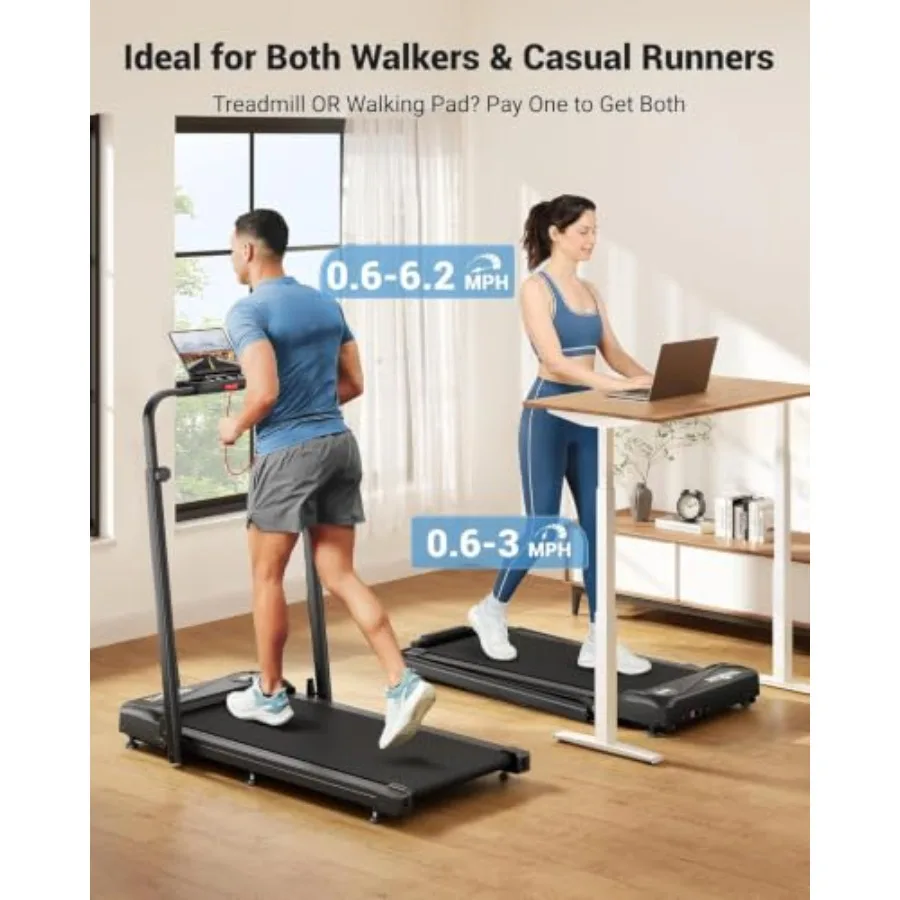 Walking Pad with Handle Bar, Under Desk Walking Treadmill for Home