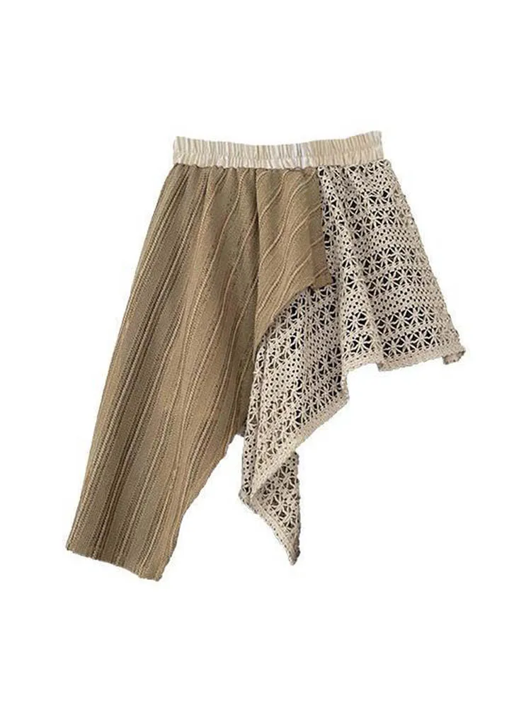 

Ретро клетчатая цветная юбка с эластичной резинкой на талии, женская асимметричная юбка трапециевидной формы, повседневная винтажная дизайнерская юбка, лето 2025 г.