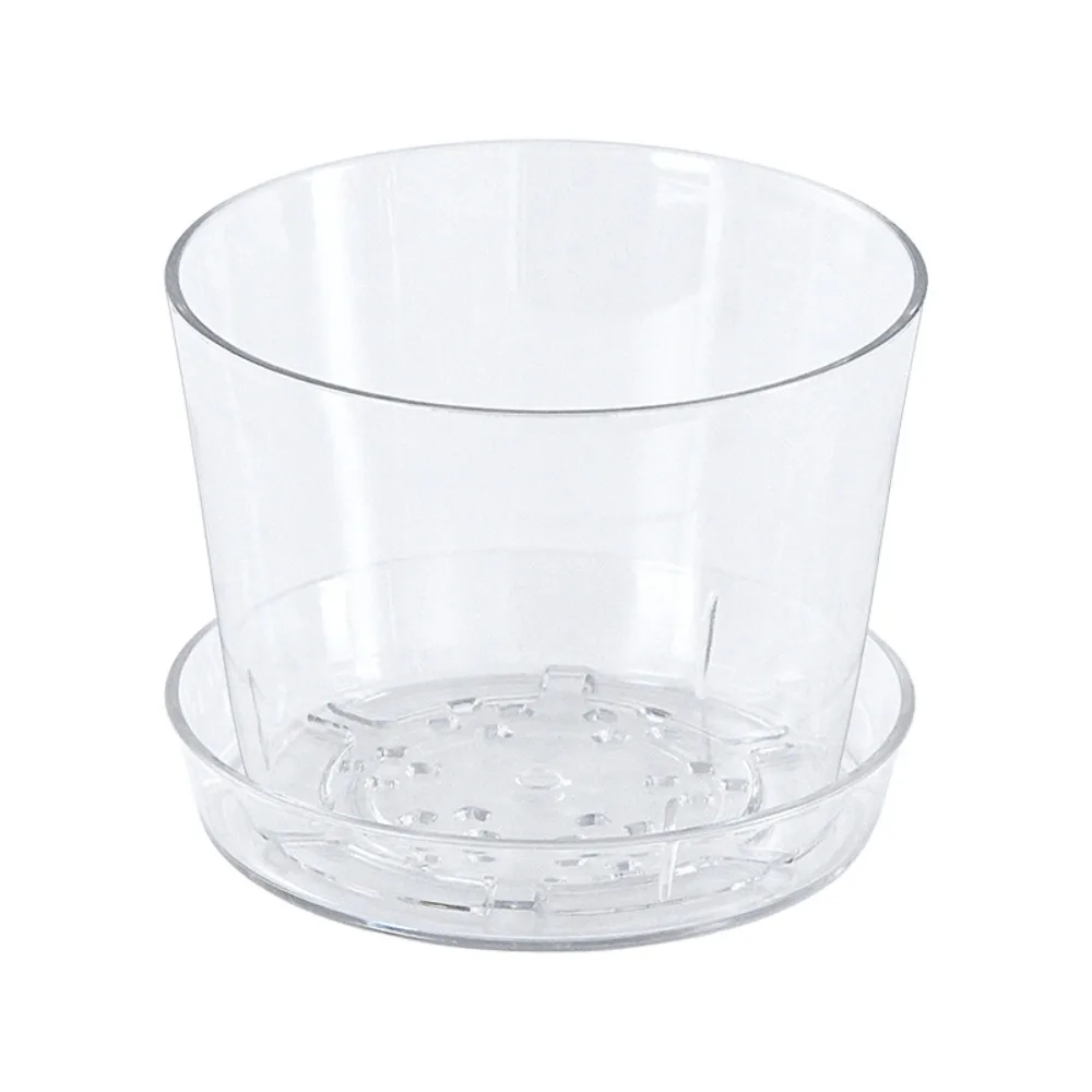 

Fashion Round/Square Clear Nursery Pots Transparent with Drainage Holes Planting Pot Flowerpot