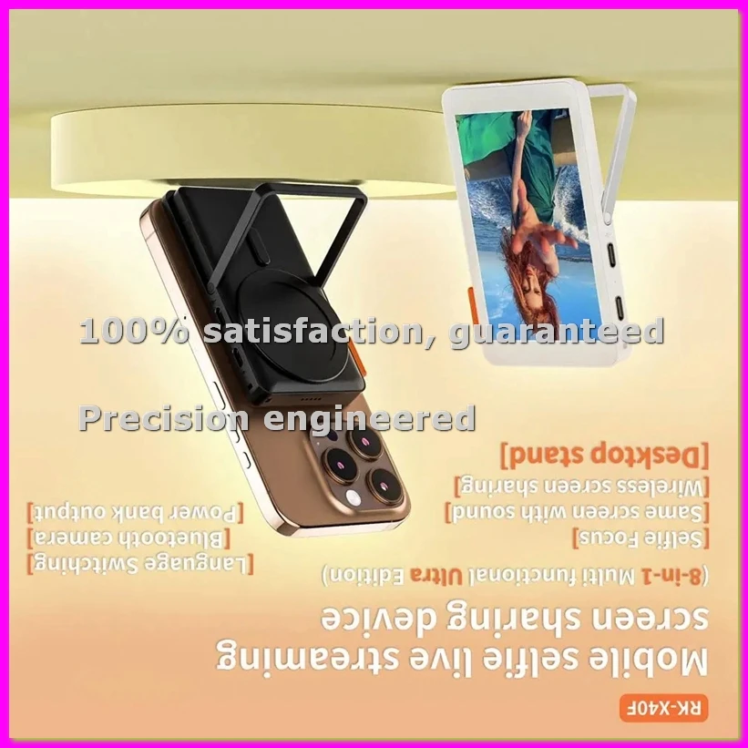 

Wireless Selfie Monitor Screen for Android Power Bank 4-Level Brightness Rear Camera for Selfie Vlog-ABVK