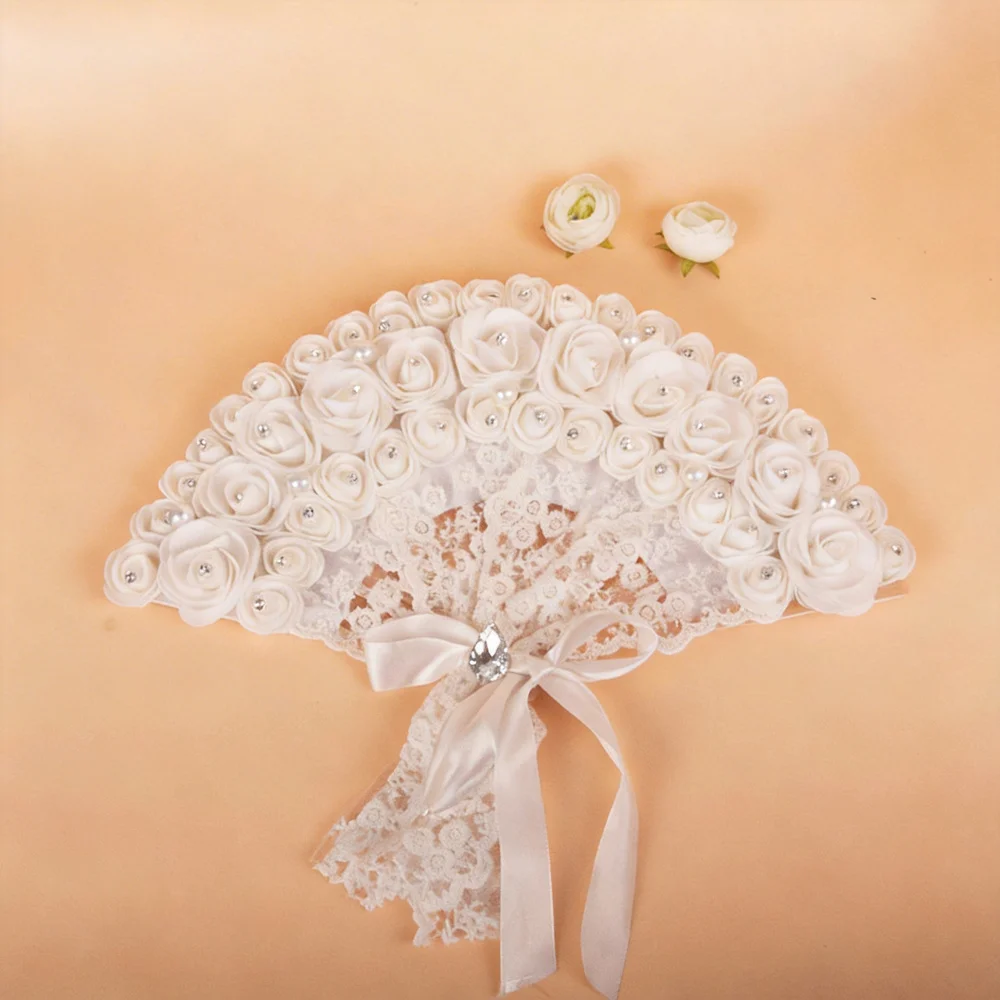 Bridal Handheld Fan Vintage Bridal Lace Fan Bride Fan Intricate For Engagement Party Gifts Bridesmaids