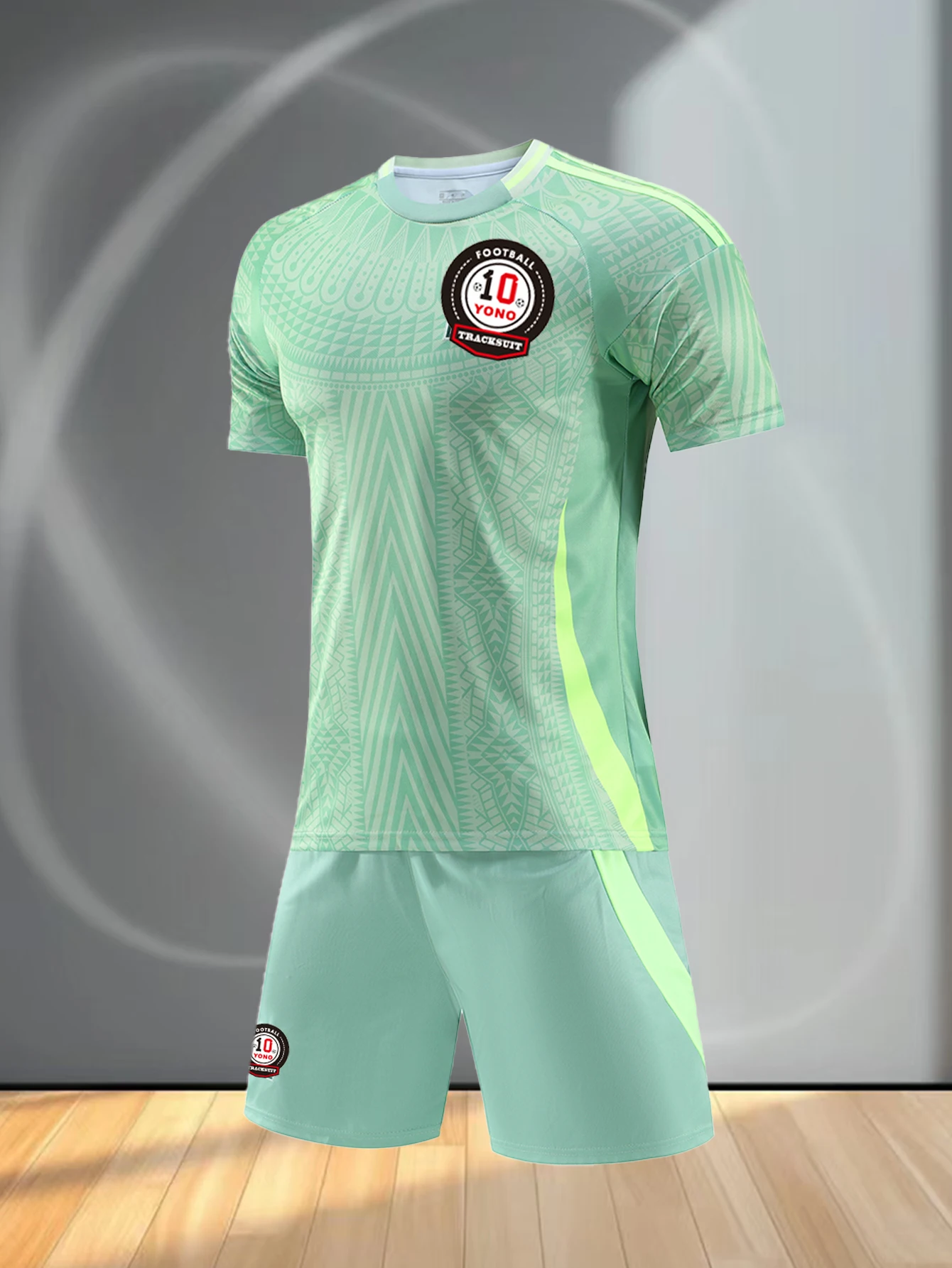 Men\'s Casual Sports Football Uniform round Neck Top with Fashionable Breathable Shorts Comfortable Football Suit Set