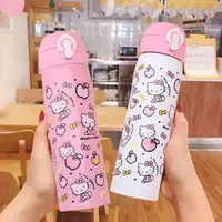 Sanrio Hello Kitty 500ml Stainless Steel Insulated Water Bottle Kawaii Anime Hellokitty Thermal Cup Leak-Proof Kids School Gift