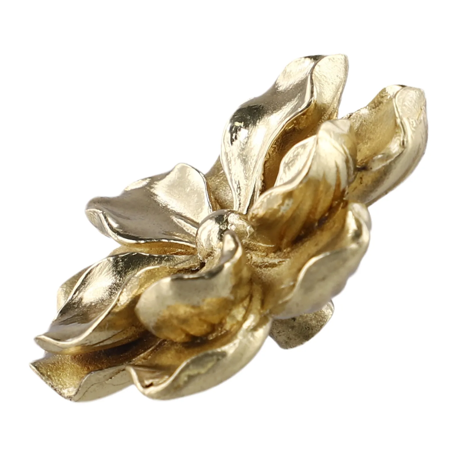 Camellia Flower Brass Cabinet Knob Pull for Drawers Doors Dressers Wardrobes Home Office Kitchen Furniture Hardware
