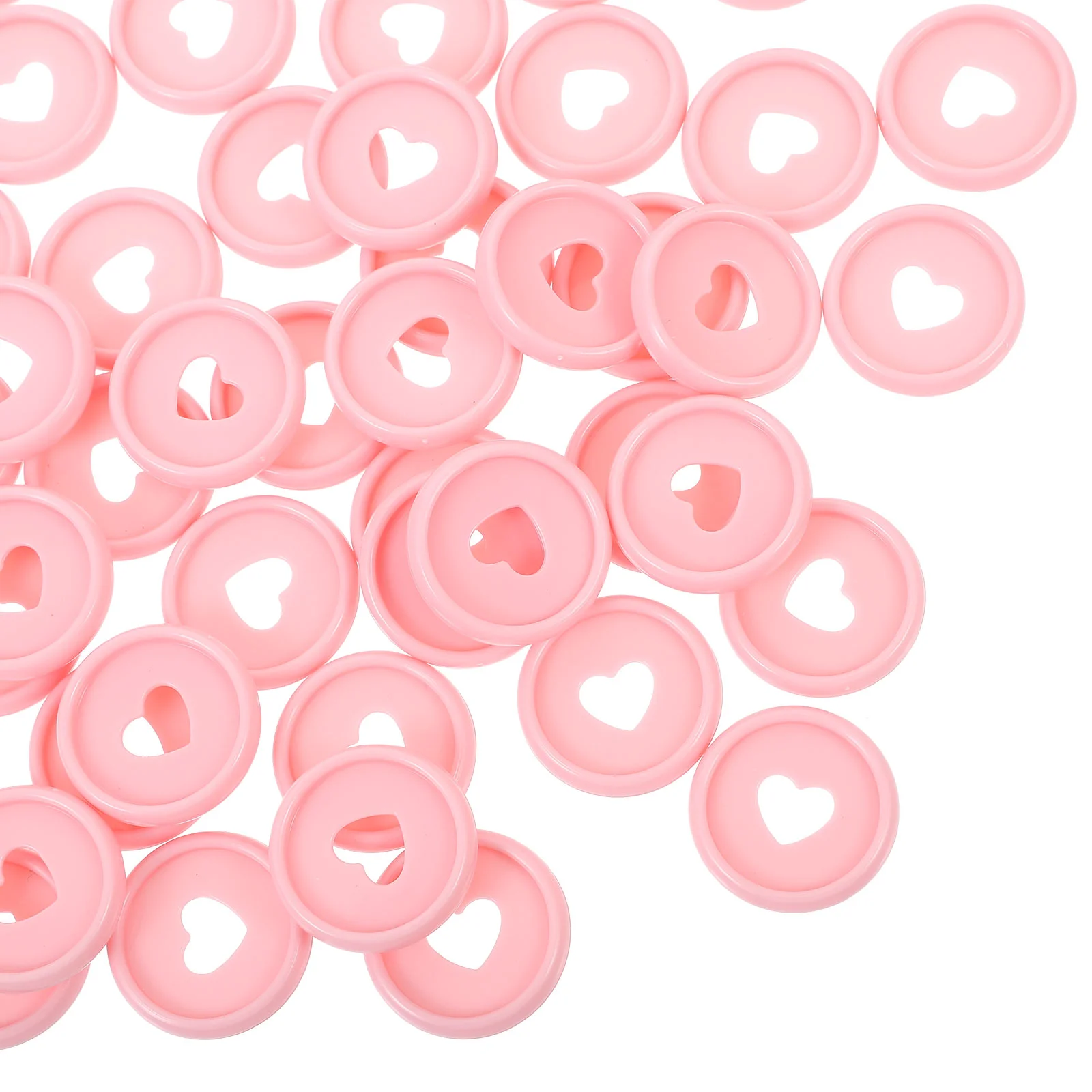 50 Pcs Mushroom Hole Binding Button Notebooks Discs Replacement Plastic Mini Heart-shaped Small Buckles Office