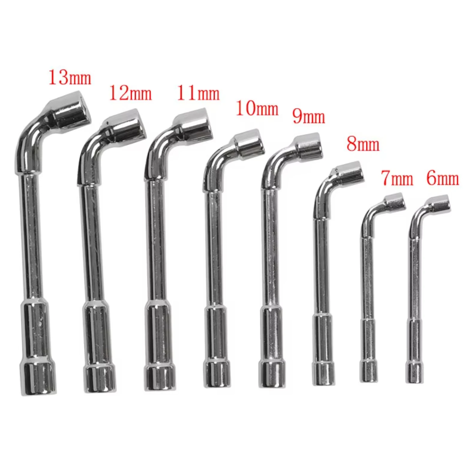 6/7/8/9/10/11/12/13mm L Type Pipe Perforation Elbow Wrench Double Head Outer Hexagon Socket Sleeve Spanner Remove Fix Screw Nut